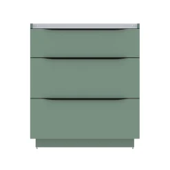 Meuble sous vasque à poser vert sauge mat l.80 x H.88 x P.50 cm, Pamili