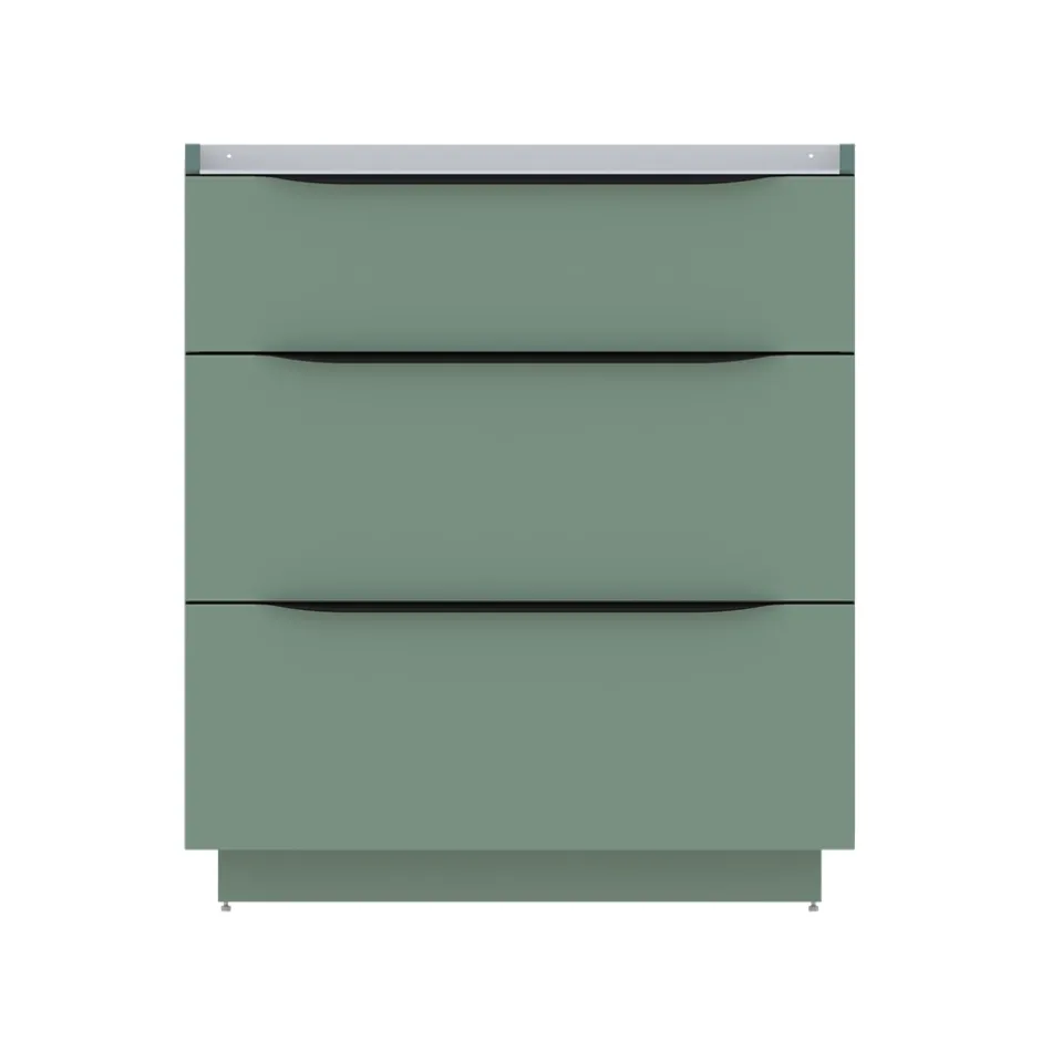 Meuble sous vasque à poser vert sauge mat l.80 x H.88 x P.50 cm, Pamili