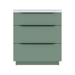 Meuble sous vasque à poser vert sauge mat l.80 x H.88 x P.50 cm, Pamili