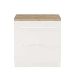 GoodHome Meuble sous vasque à poser blanc mat l.80 x H.82 x P.45 cm, Imandra* Meuble Buanderie|Meuble Sous-Vasque