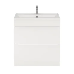 GoodHome Meuble sous vasque à poser blanc mat l.80 x H.82 x P.45 cm, Imandra* Meuble Buanderie|Meuble Sous-Vasque
