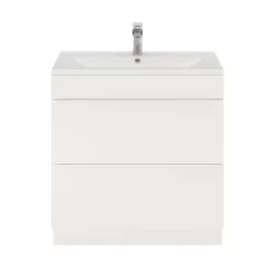 GoodHome Meuble sous vasque à poser blanc mat l.80 x H.82 x P.45 cm, Imandra* Meuble Buanderie|Meuble Sous-Vasque