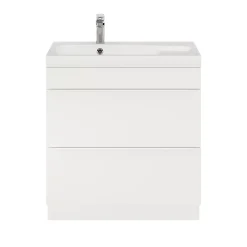 GoodHome Meuble sous vasque à poser blanc mat l.80 x H.82 x P.45 cm, Imandra* Meuble Buanderie|Meuble Sous-Vasque