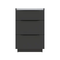 Meuble sous vasque à poser noir mat l.60 x H.88 x P.50 cm, Pamili* Meuble Buanderie