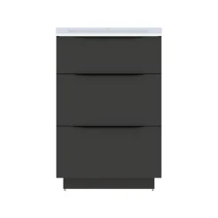 Meuble sous vasque à poser noir mat l.60 x H.88 x P.50 cm, Pamili* Meuble Buanderie