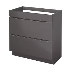 GoodHome Meuble sous vasque à poser gris taupe l.80 x H.82 x P.45 cm, Imandra* Meuble Buanderie