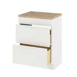 GoodHome Meuble sous vasque à poser blanc mat l.60 x H.82 x P.45 cm, Imandra* Meuble Buanderie