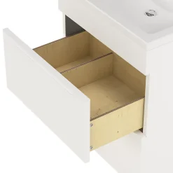 GoodHome Meuble sous vasque à poser blanc mat l.60 x H.82 x P.45 cm, Imandra* Meuble Buanderie