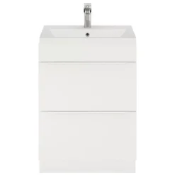 GoodHome Meuble sous vasque à poser blanc mat l.60 x H.82 x P.45 cm, Imandra* Meuble Buanderie