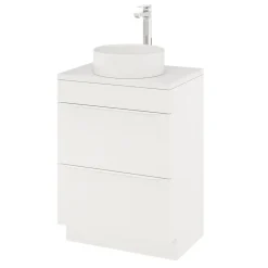 GoodHome Meuble sous vasque à poser blanc mat l.60 x H.82 x P.45 cm, Imandra* Meuble Buanderie