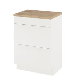GoodHome Meuble sous vasque à poser blanc mat l.60 x H.82 x P.45 cm, Imandra* Meuble Buanderie