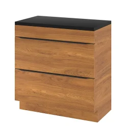 GoodHome Meuble sous vasque à poser effet noyer l.80 x H.82 x P.45 cm, Imandra* Meuble Buanderie|Meuble De Salle De Bains Faible Profondeur