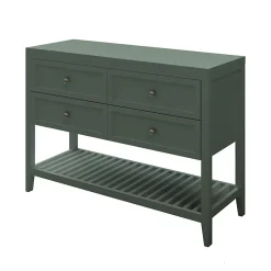 GoodHome Meuble sous vasque à poser l.120 cm vert + plan de toilette, Perma
