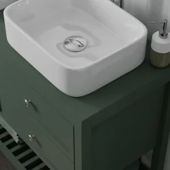 GoodHome Meuble sous vasque à poser l.120 cm vert + plan de toilette, Perma