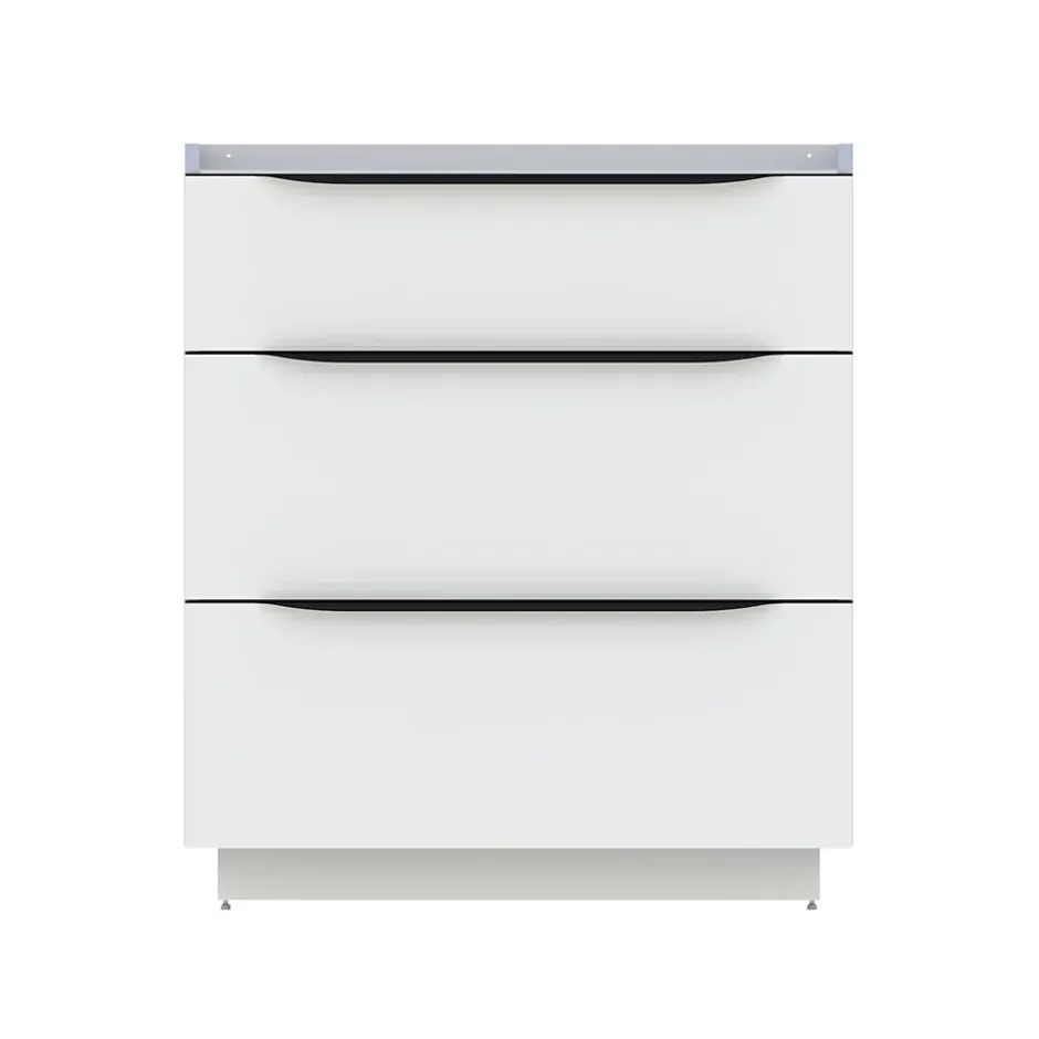 Meuble sous vasque à poser blanc brillant l.80 x H.88 x P.50 cm, Pamili* Meuble Buanderie