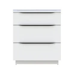 Meuble sous vasque à poser blanc brillant l.80 x H.88 x P.50 cm, Pamili* Meuble Buanderie