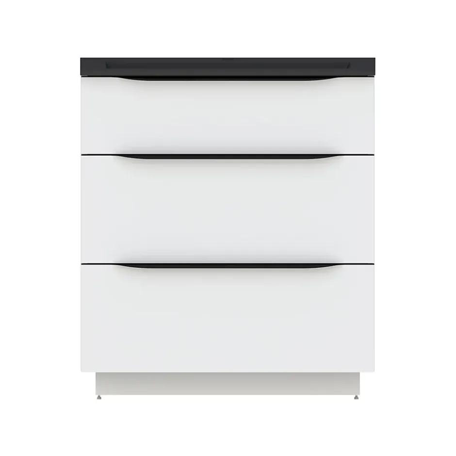Meuble sous vasque à poser blanc brillant l.80 x H.88 x P.50 cm, Pamili* Meuble Buanderie