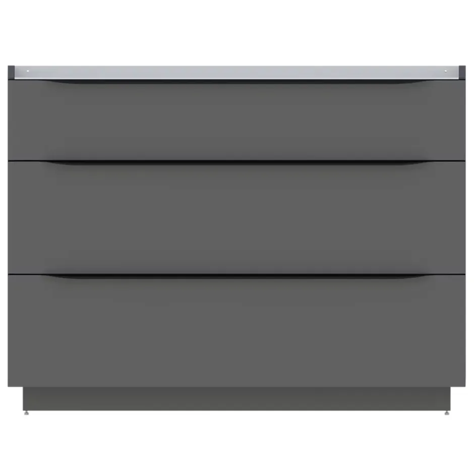Meuble sous vasque à poser gris anthracite l.120 x H.88 x P.50 cm, Pamili* Meuble Buanderie|Meuble Sous-Vasque