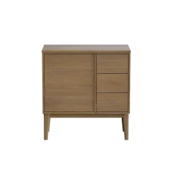 GoodHome Meuble sous vasque à poser placage chêne H.82 x P.45 x l.80 cm Kabayan* Meuble De Salle De Bains Faible Profondeur