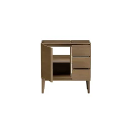 GoodHome Meuble sous vasque à poser placage chêne H.82 x P.45 x l.80 cm Kabayan* Meuble De Salle De Bains Faible Profondeur