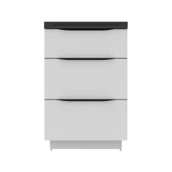 Meuble sous vasque à poser blanc mat l.60 x H.88 x P.50 cm, Pamili