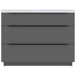 Meuble sous vasque à poser gris anthracite brillant l.120 x H.88 x P.50 cm, Pamili* Meuble Buanderie