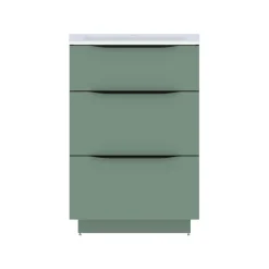 Meuble sous vasque à poser vert sauge mat l.60 x H.88 x P.50 cm, Pamili* Meuble Buanderie|Meuble Sous-Vasque