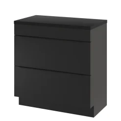 GoodHome Meuble sous vasque à poser noir mat l.80 x H.82 x P.45 cm, Imandra