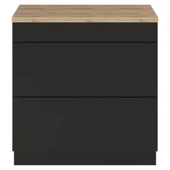 GoodHome Meuble sous vasque à poser noir mat l.80 x H.82 x P.45 cm, Imandra