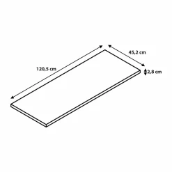 GoodHome Meuble sous vasque à poser 4 tiroirs 1 niche placage chêne l.120 cm + plan de toilette placage chêne, Perma* Meuble Buanderie
