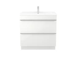 GoodHome Meuble sous vasque à poser blanc brillant l.80 x H.82 x P.45 cm, Imandra
