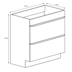 GoodHome Meuble sous vasque à poser blanc brillant l.80 x H.82 x P.45 cm, Imandra