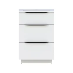 Meuble sous vasque à poser blanc brillant l.60 x H.88 x P.50 cm, Pamili* Meuble Buanderie|Meuble Sous-Vasque
