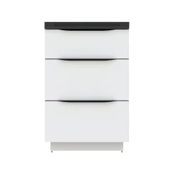 Meuble sous vasque à poser blanc brillant l.60 x H.88 x P.50 cm, Pamili* Meuble Buanderie|Meuble Sous-Vasque