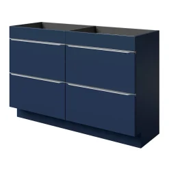 GoodHome Meuble sous vasque à poser bleu nuit mat l.120 x H.82 x P.45 cm, Imandra* Meuble Buanderie