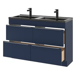 GoodHome Meuble sous vasque à poser bleu nuit mat l.120 x H.82 x P.45 cm, Imandra* Meuble Buanderie