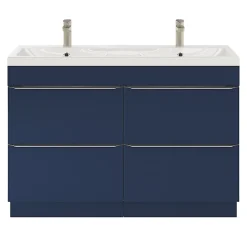 GoodHome Meuble sous vasque à poser bleu nuit mat l.120 x H.82 x P.45 cm, Imandra* Meuble Buanderie