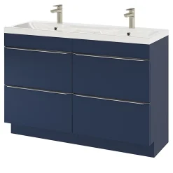 GoodHome Meuble sous vasque à poser bleu nuit mat l.120 x H.82 x P.45 cm, Imandra* Meuble Buanderie