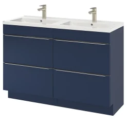 GoodHome Meuble sous vasque à poser bleu nuit mat l.120 x H.82 x P.45 cm, Imandra* Meuble Buanderie