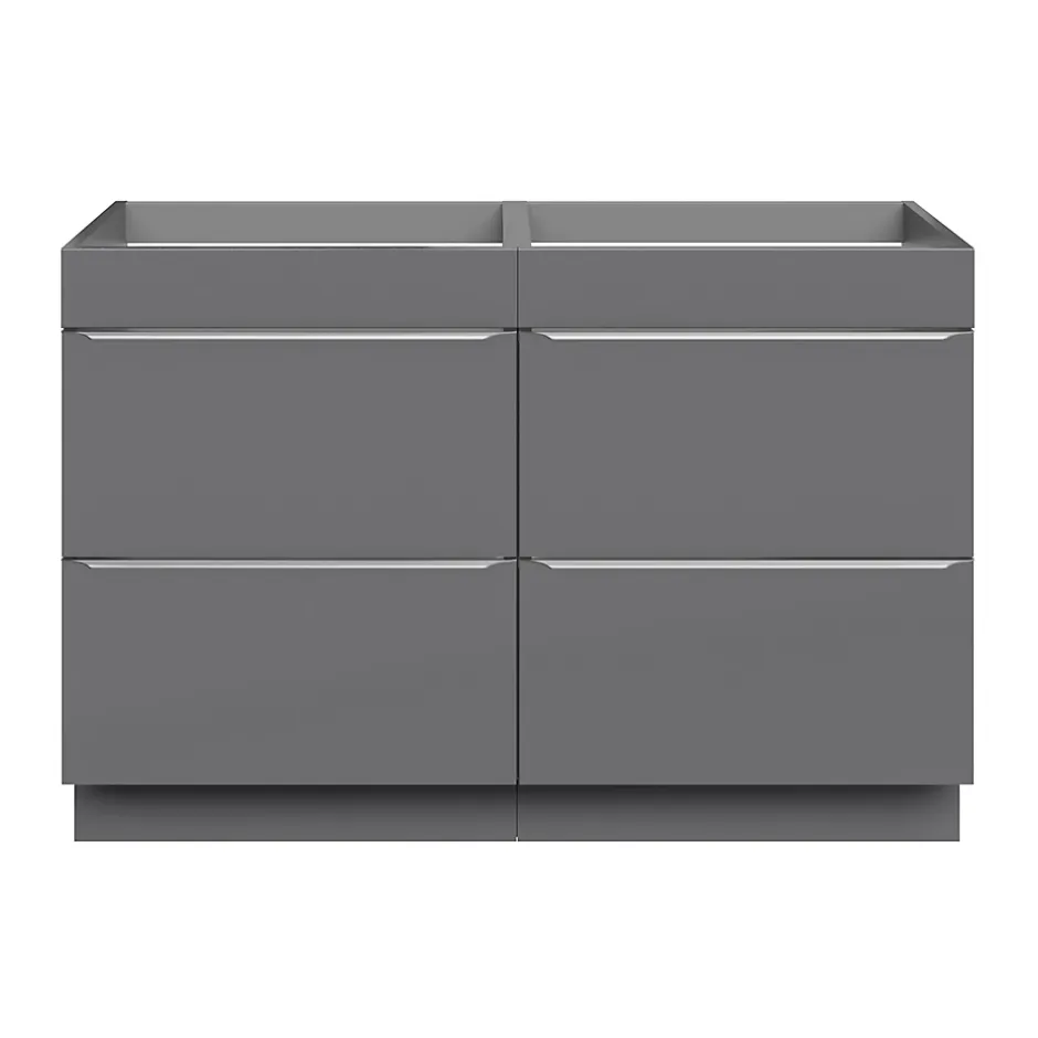 GoodHome Meuble sous vasque à poser gris brillant l.120 x H.82 x P.45 cm, Imandra