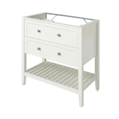 GoodHome Meuble sous vasque à poser 2 tiroirs 1 niche blanc mat l.80 cm, Perma* Meuble Buanderie|Meuble Sous-Vasque
