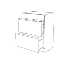 GoodHome Meuble sous vasque à poser gris brillant l.60 x H.82 x P.45 cm, Imandra* Meuble Buanderie|Meuble Sous-Vasque