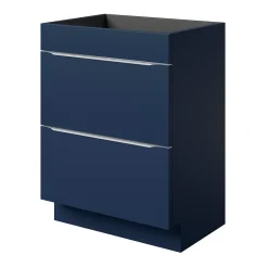 GoodHome Meuble sous vasque à poser bleu nuit mat l.60 x H.82 x P.45 cm, Imandra* Meuble Buanderie