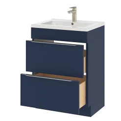 GoodHome Meuble sous vasque à poser bleu nuit mat l.60 x H.82 x P.45 cm, Imandra* Meuble Buanderie