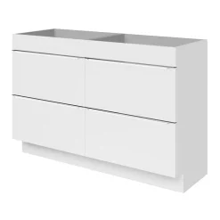 GoodHome Meuble sous vasque à poser blanc brillant l.120 x H.82 x P.45 cm, Imandra* Rangement Buanderie|Meuble Buanderie