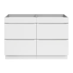 GoodHome Meuble sous vasque à poser blanc brillant l.120 x H.82 x P.45 cm, Imandra* Rangement Buanderie|Meuble Buanderie