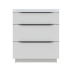 Meuble sous vasque à poser blanc mat l.80 x H.88 x P.50 cm, Pamili