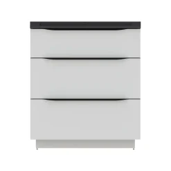 Meuble sous vasque à poser blanc mat l.80 x H.88 x P.50 cm, Pamili