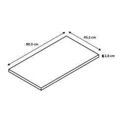 GoodHome Meuble sous vasque à poser 2 tiroirs 1 niche placage chêne l.80 cm + plan de toilette placage chêne, Perma