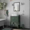 GoodHome Meuble sous vasque à poser l.60 cm vert + plan de toilette, Perma
